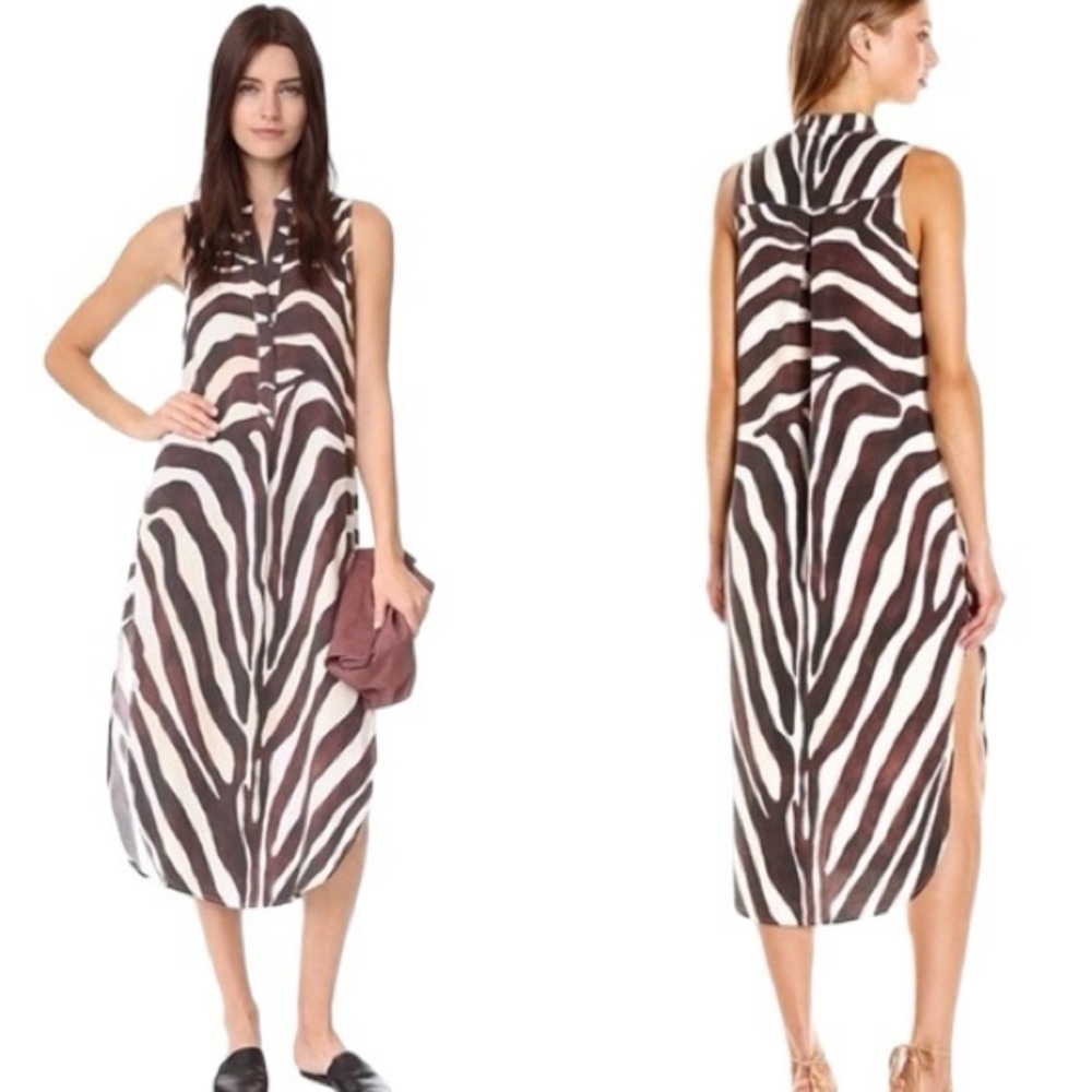 Mara Hoffman Zebra Print Tencel Shirtdress